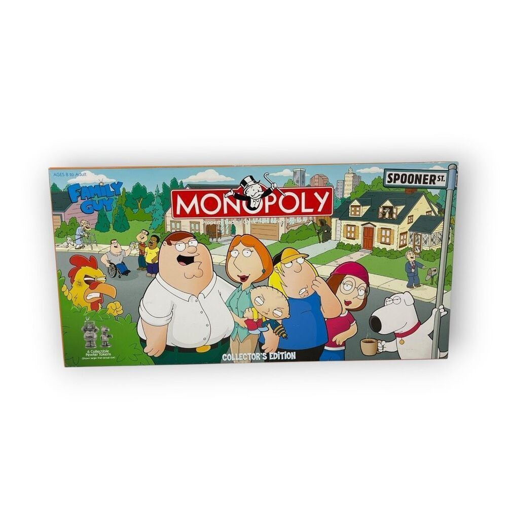 Hasbro Monopoly Family Guy Collector Edition Board Game Pewter 2006 Incomplete